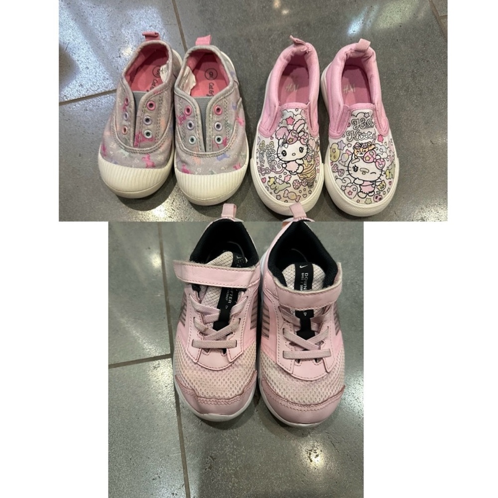 Nike H&M Cat Jack 8.5 9 10 Girl’s Sneaker Shoes Bundle, Hello Kitty Unicorns